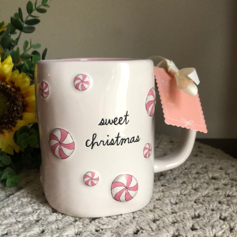 Rae Dunn Pink Peppermint Candy SWEET CHRISTMAS Mug